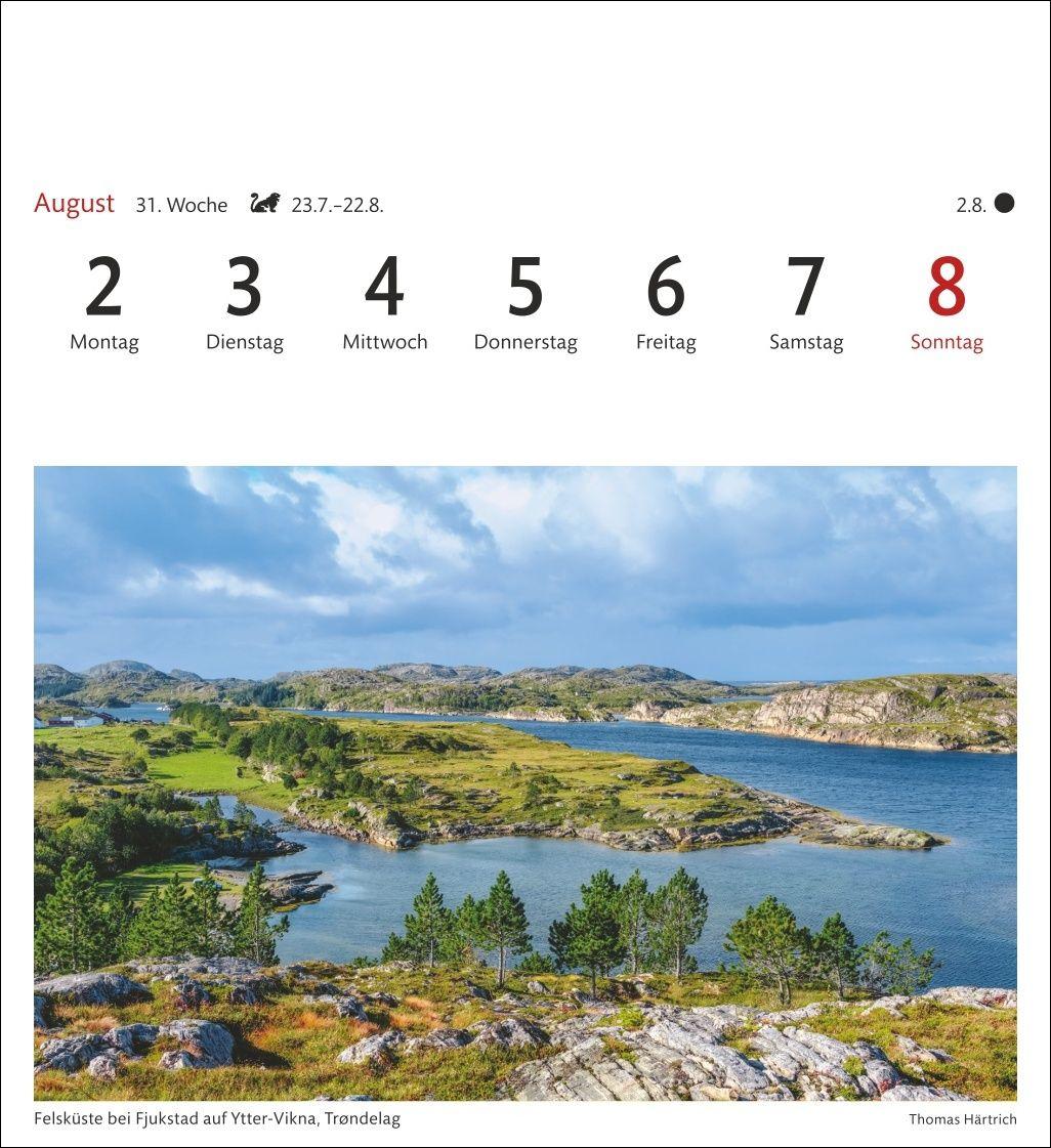 Beispielinhalt (Bild) Norwegen Sehnsuchtskalender 2027 - Wochenkalender mit 53 Postkarten