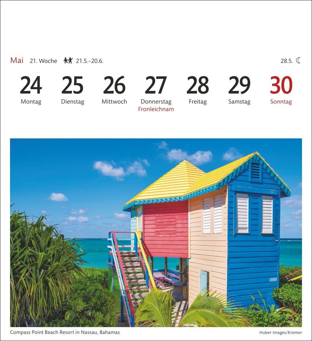 Beispielinhalt (Bild) Traumziele Sehnsuchtskalender 2027 - Wochenkalender mit 53 Postkarten