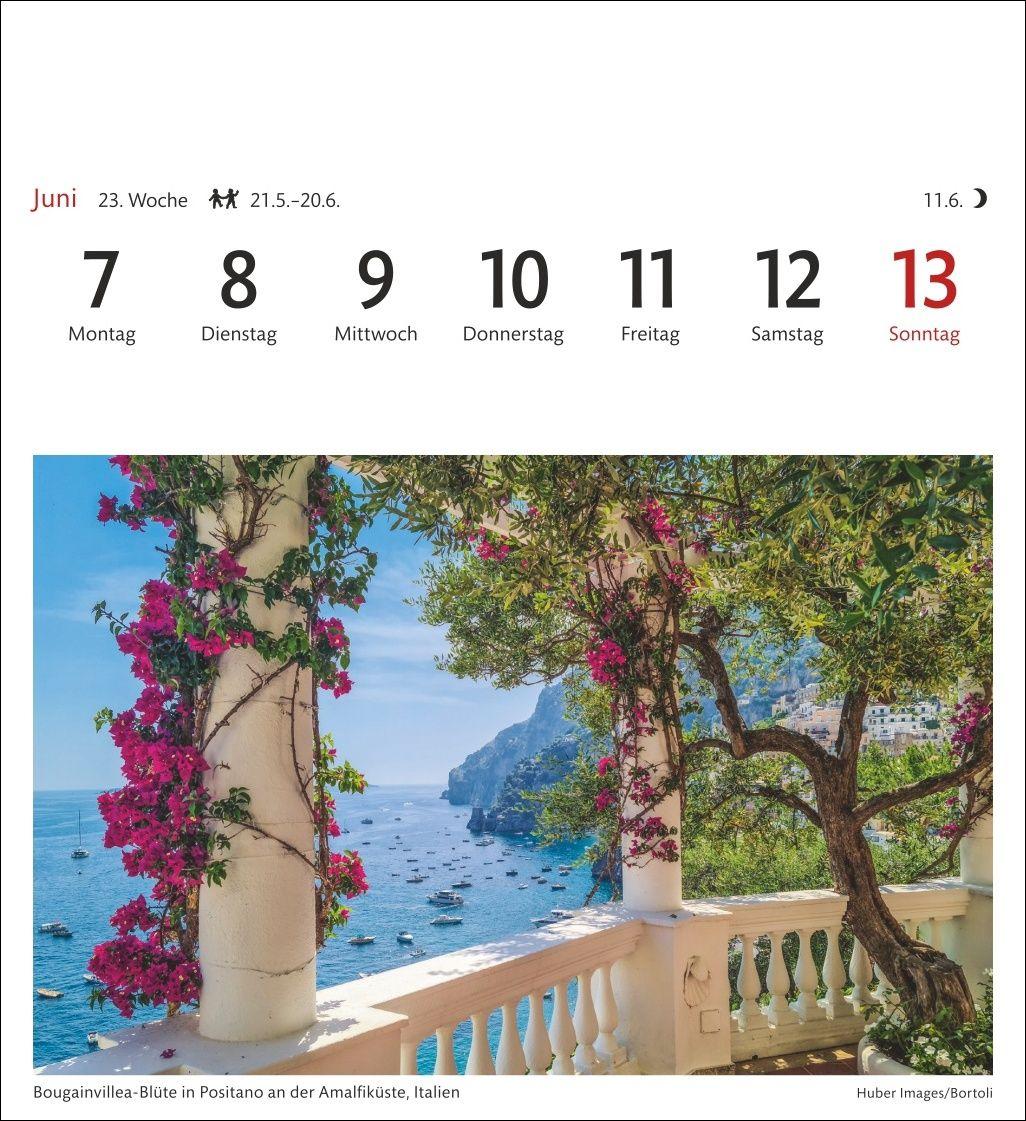 Beispielinhalt (Bild) Traumziele Sehnsuchtskalender 2027 - Wochenkalender mit 53 Postkarten