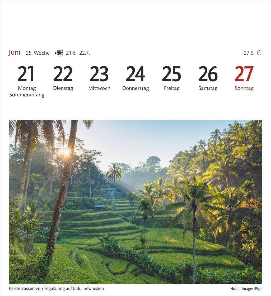 Beispielinhalt (Bild) Traumziele Sehnsuchtskalender 2027 - Wochenkalender mit 53 Postkarten