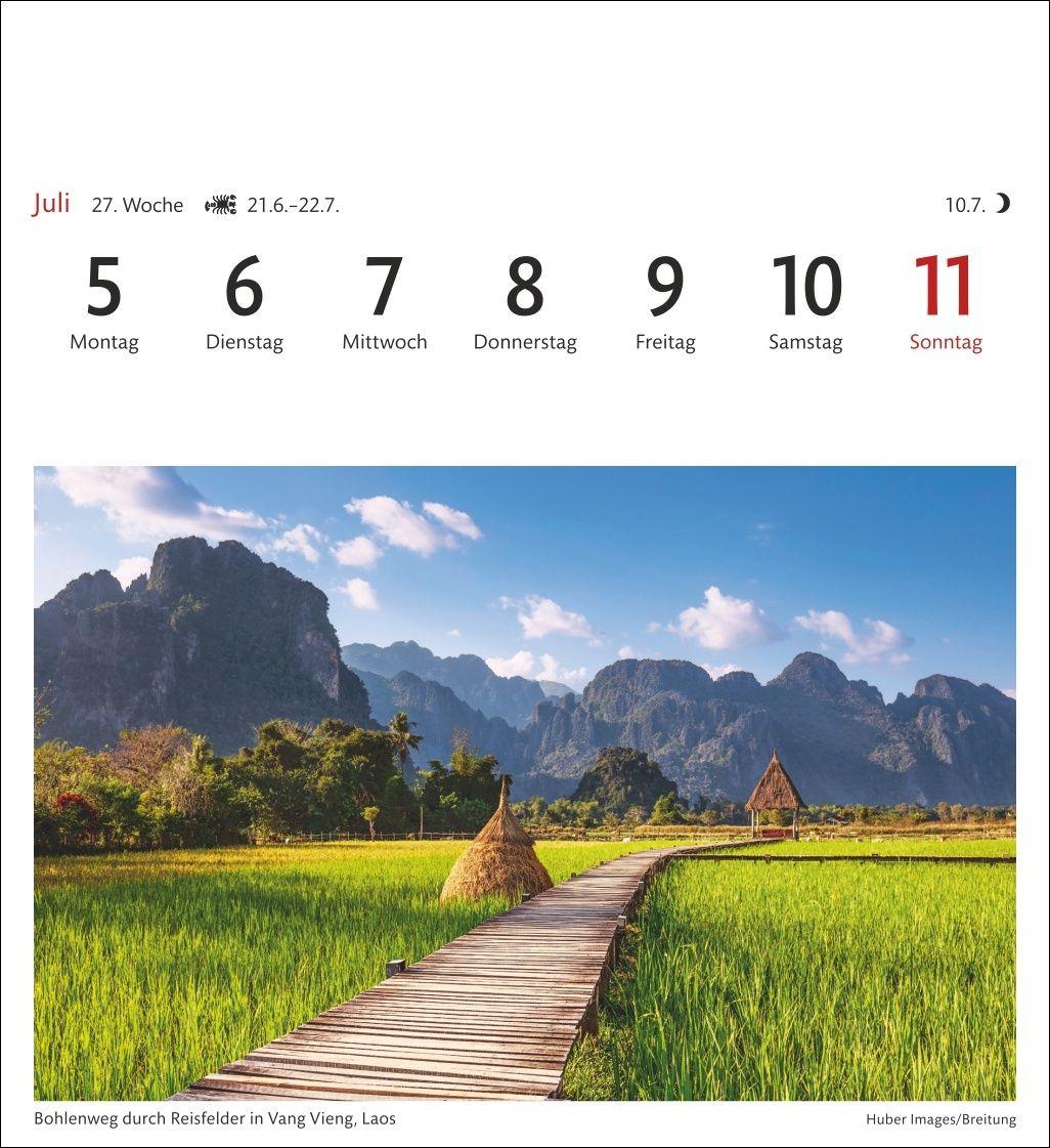 Beispielinhalt (Bild) Traumziele Sehnsuchtskalender 2027 - Wochenkalender mit 53 Postkarten