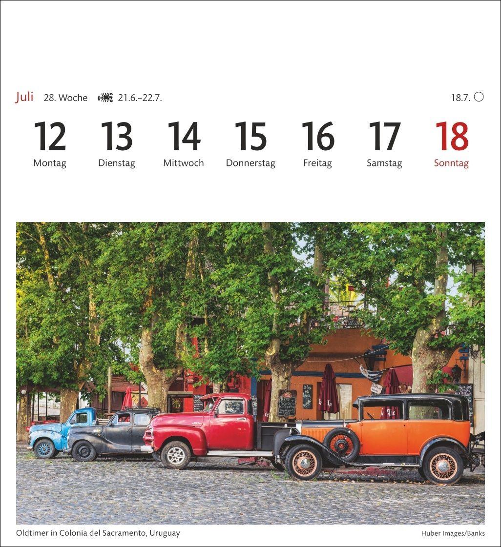 Beispielinhalt (Bild) Traumziele Sehnsuchtskalender 2027 - Wochenkalender mit 53 Postkarten