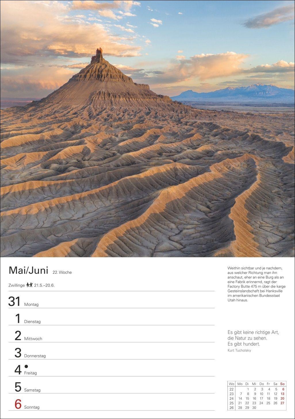 Beispielinhalt (Bild) Wunder der Natur Wochenplaner 2027 - 53 faszinierende Fotografien