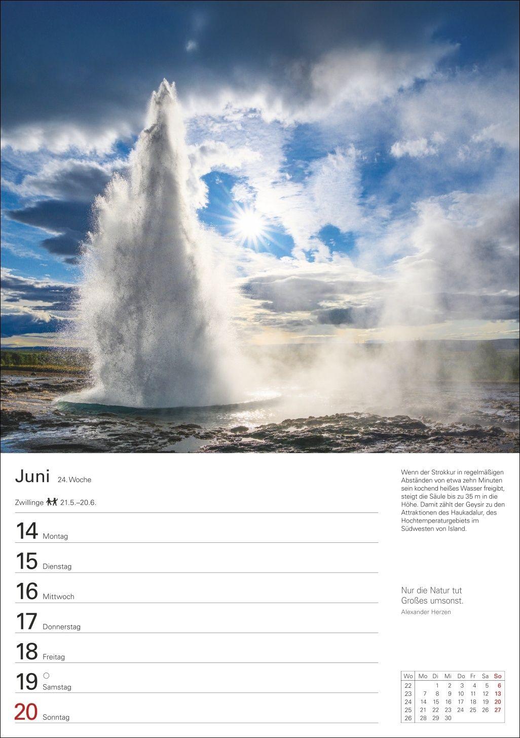 Beispielinhalt (Bild) Wunder der Natur Wochenplaner 2027 - 53 faszinierende Fotografien