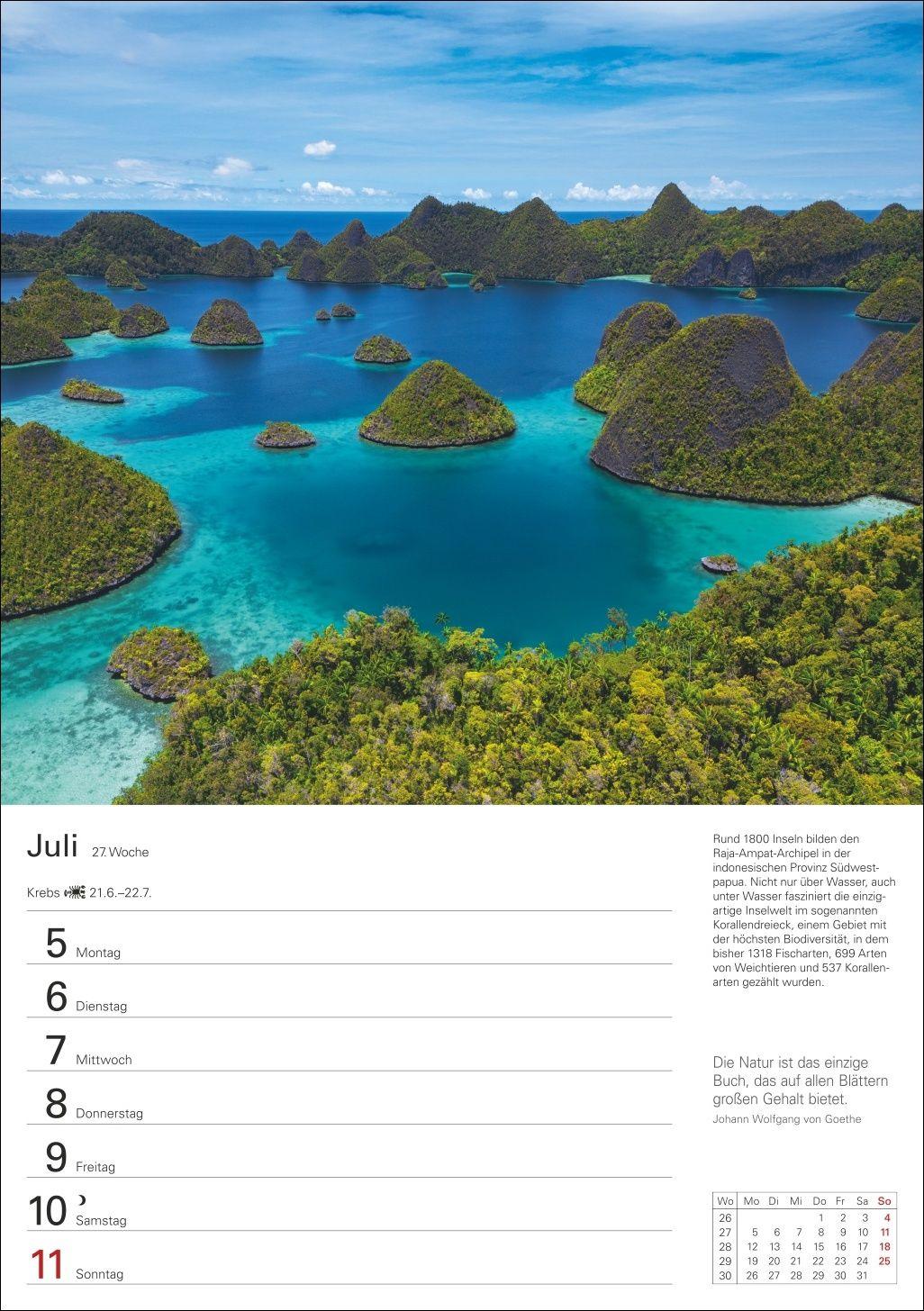 Beispielinhalt (Bild) Wunder der Natur Wochenplaner 2027 - 53 faszinierende Fotografien