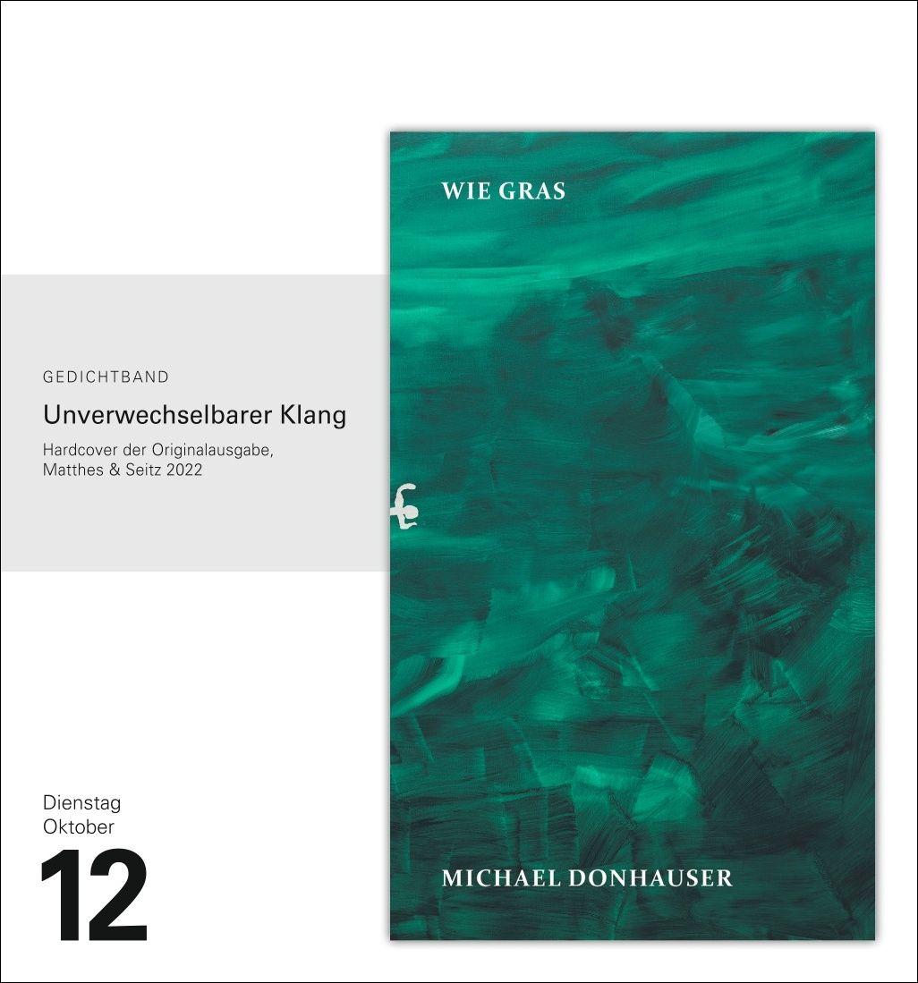 Beispielinhalt (Bild) Literatur Tagesabreißkalender 2027 - Kulturkalender - Autoren, Werke, Hörbücher