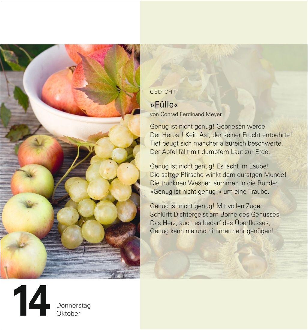 Beispielinhalt (Bild) Literatur Tagesabreißkalender 2027 - Kulturkalender - Autoren, Werke, Hörbücher