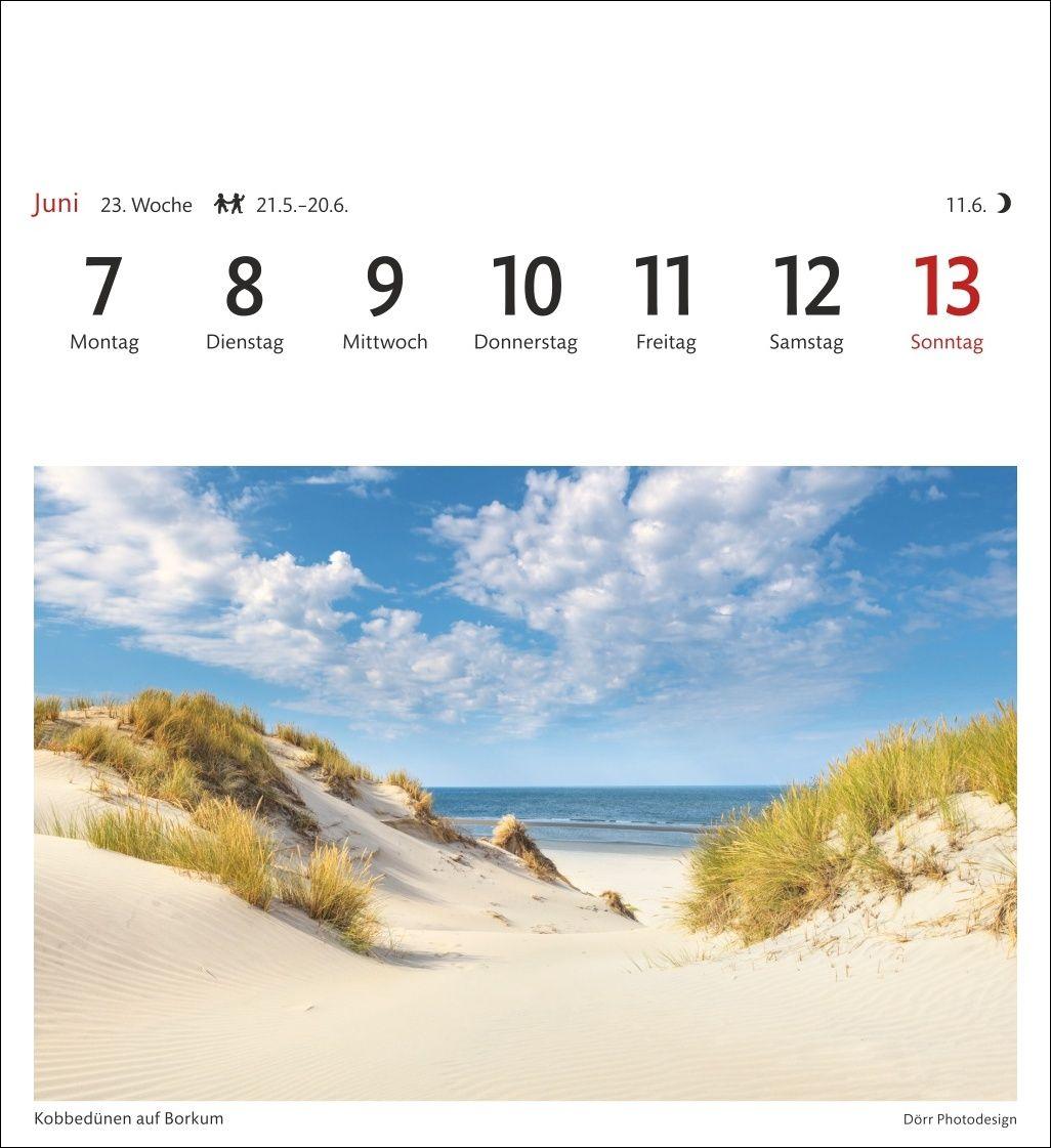 Beispielinhalt (Bild) Nordseeküste Sehnsuchtskalender 2027 - Wochenkalender mit 53 Postkarten