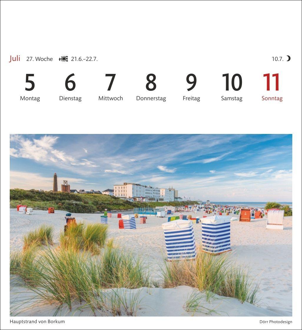 Beispielinhalt (Bild) Nordseeküste Sehnsuchtskalender 2027 - Wochenkalender mit 53 Postkarten