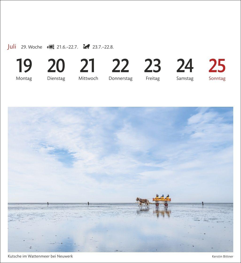 Beispielinhalt (Bild) Nordseeküste Sehnsuchtskalender 2027 - Wochenkalender mit 53 Postkarten