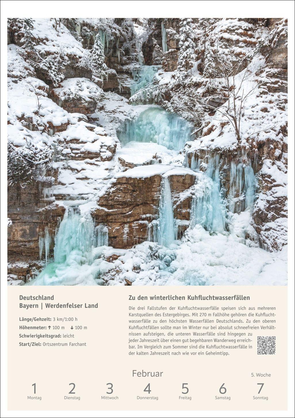 Beispielinhalt (Bild) Wanderlust Wochen-Kulturkalender 2027 - 53 Touren von der Küste bis zu den Alpen