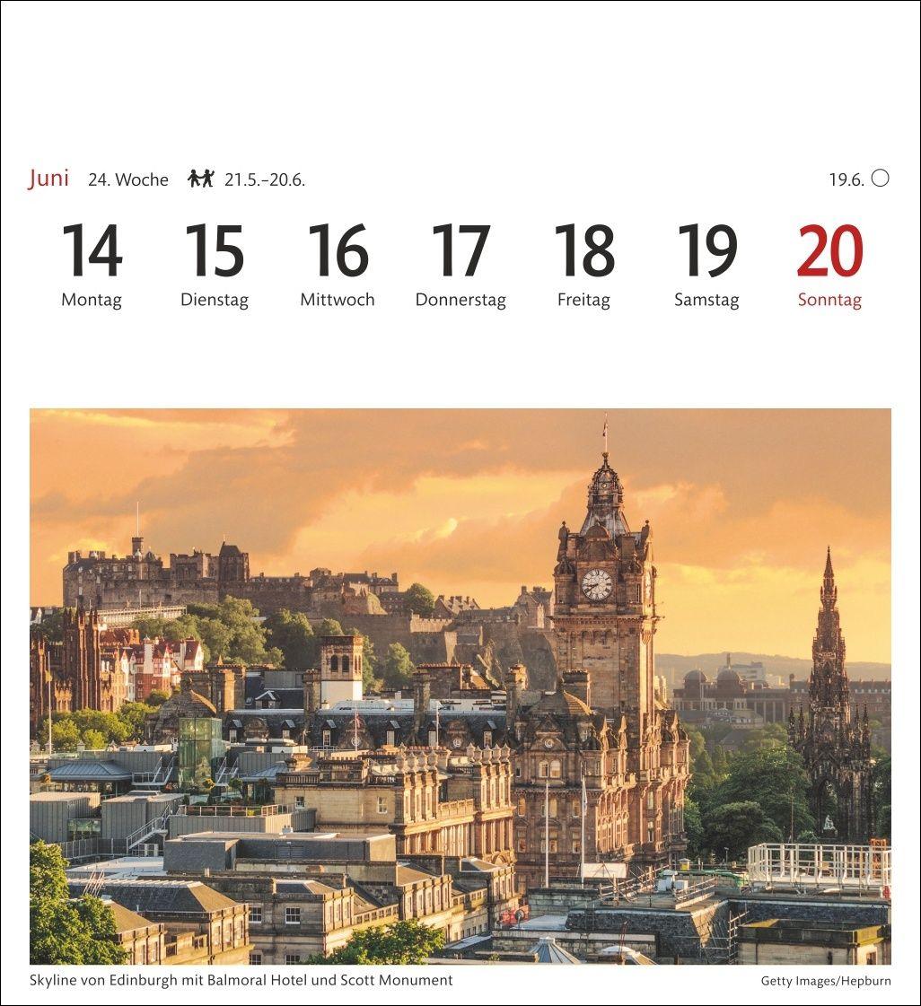 Beispielinhalt (Bild) Schottland Sehnsuchtskalender 2027 - Wochenkalender mit 53 Postkarten