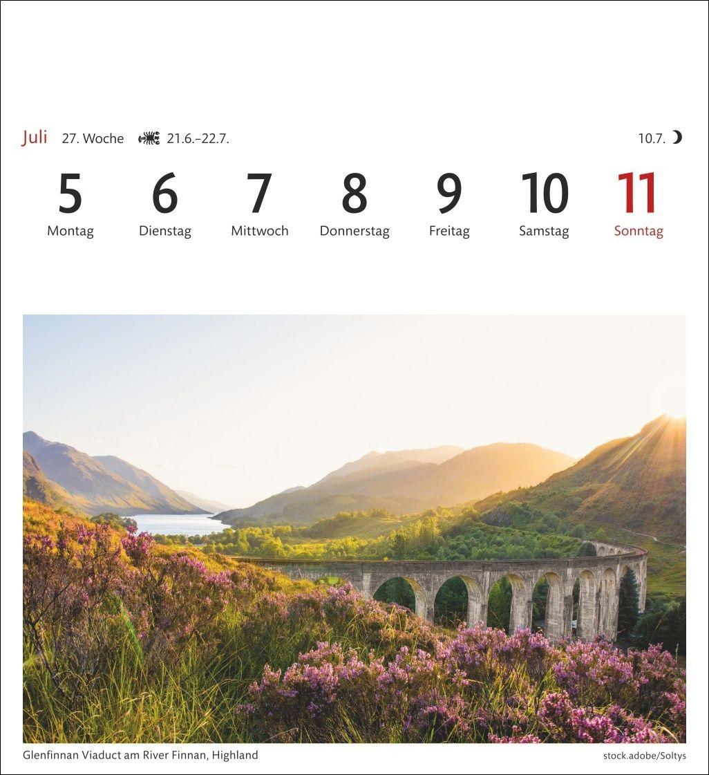 Beispielinhalt (Bild) Schottland Sehnsuchtskalender 2027 - Wochenkalender mit 53 Postkarten