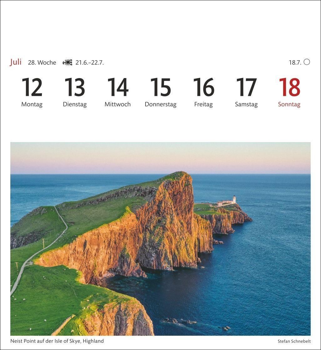 Beispielinhalt (Bild) Schottland Sehnsuchtskalender 2027 - Wochenkalender mit 53 Postkarten
