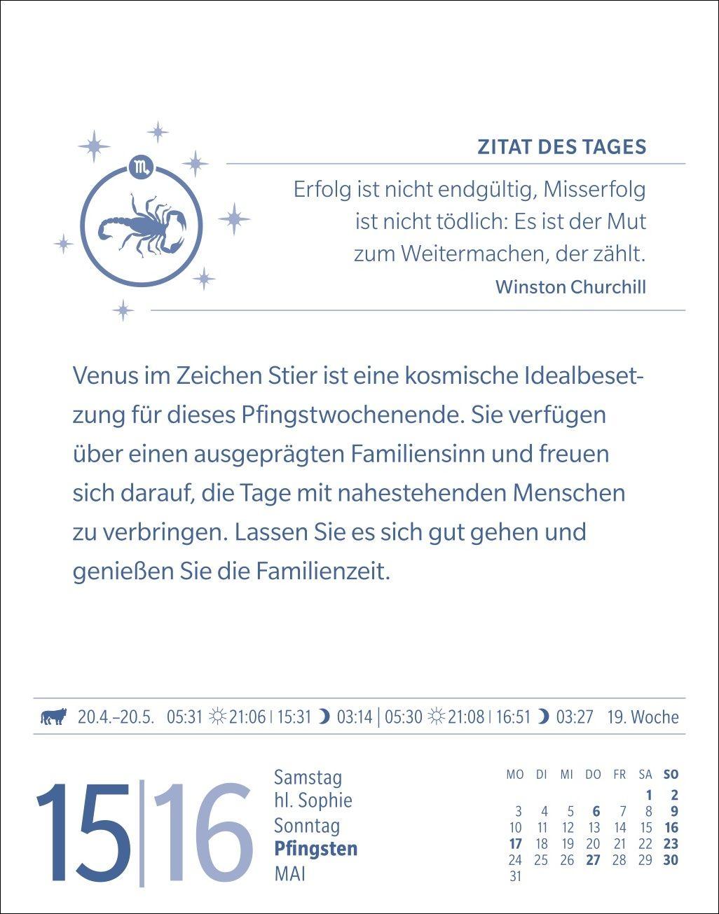 Beispielinhalt (Bild) Skorpion Sternzeichenkalender 2027 - Tagesabreißkalender - Ihr Horoskop für jeden Tag