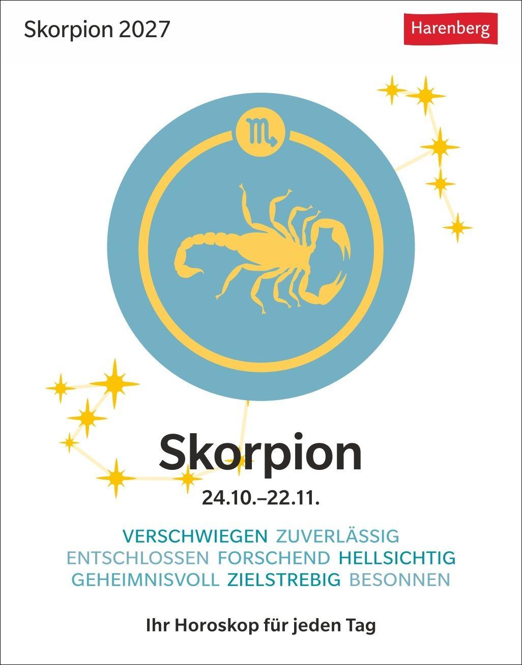 Vorderes Coverbild Skorpion Sternzeichenkalender 2027 - Tagesabreißkalender - Ihr Horoskop für jeden Tag