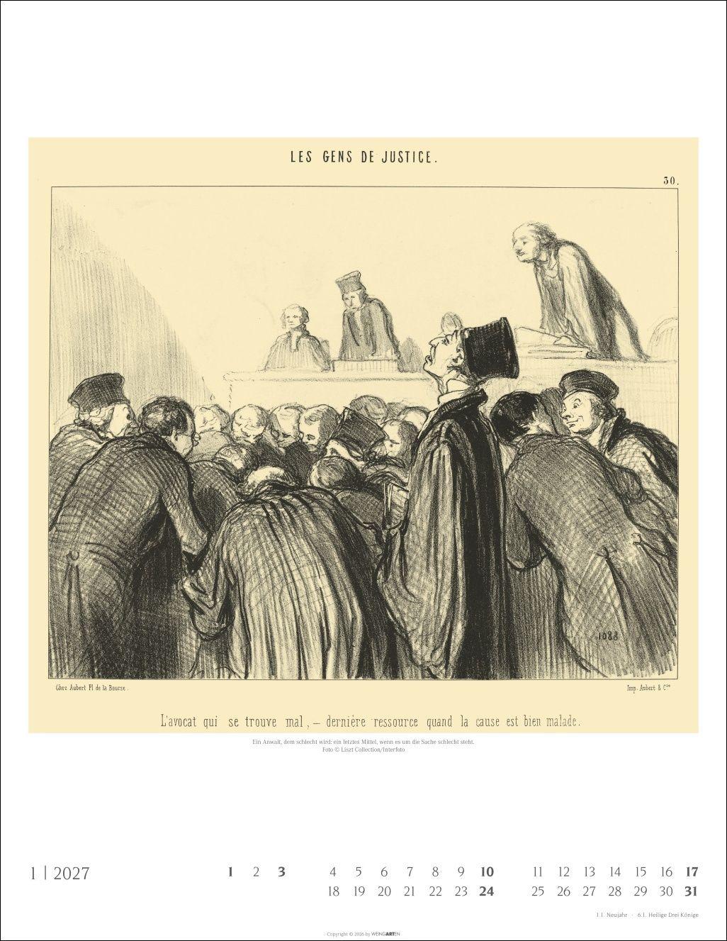 Beispielinhalt (Bild) Honoré Daumier: Die Juristen Kalender 2027