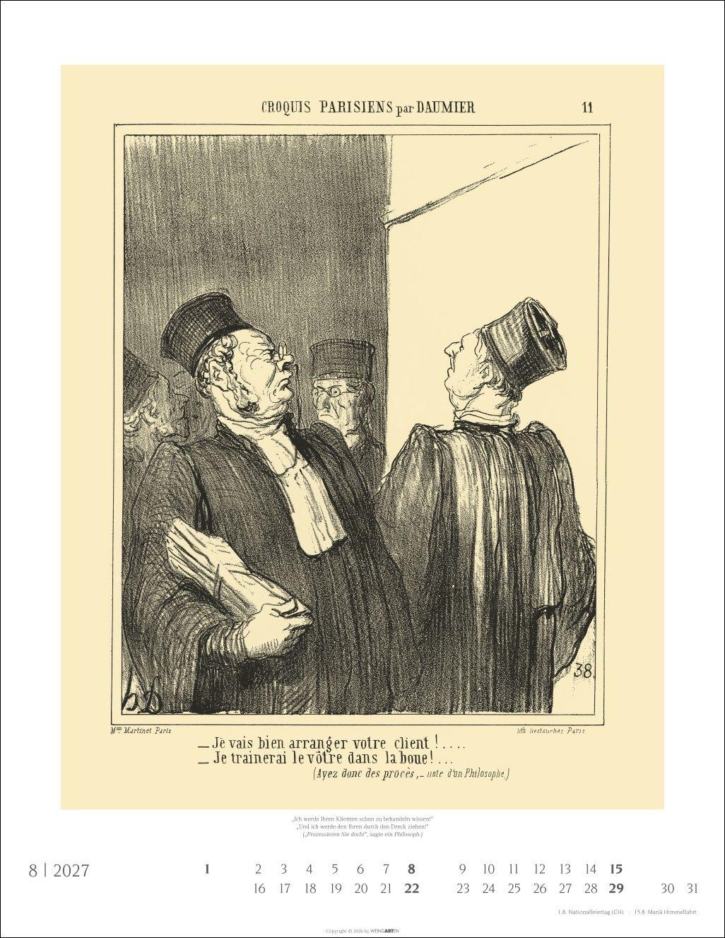 Beispielinhalt (Bild) Honoré Daumier: Die Juristen Kalender 2027