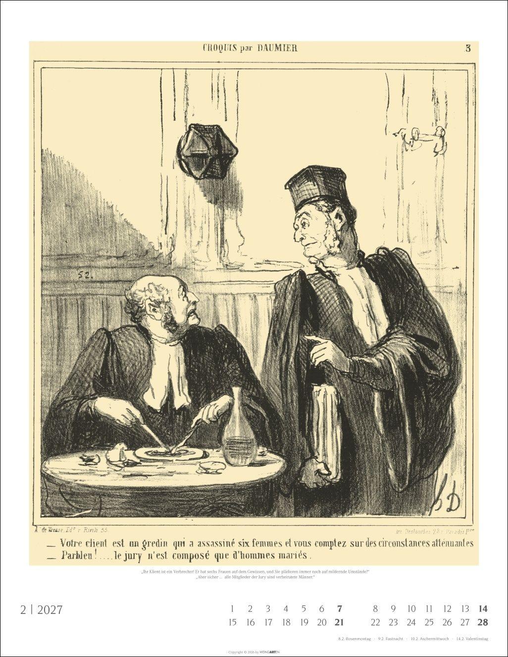 Beispielinhalt (Bild) Honoré Daumier: Die Juristen Kalender 2027