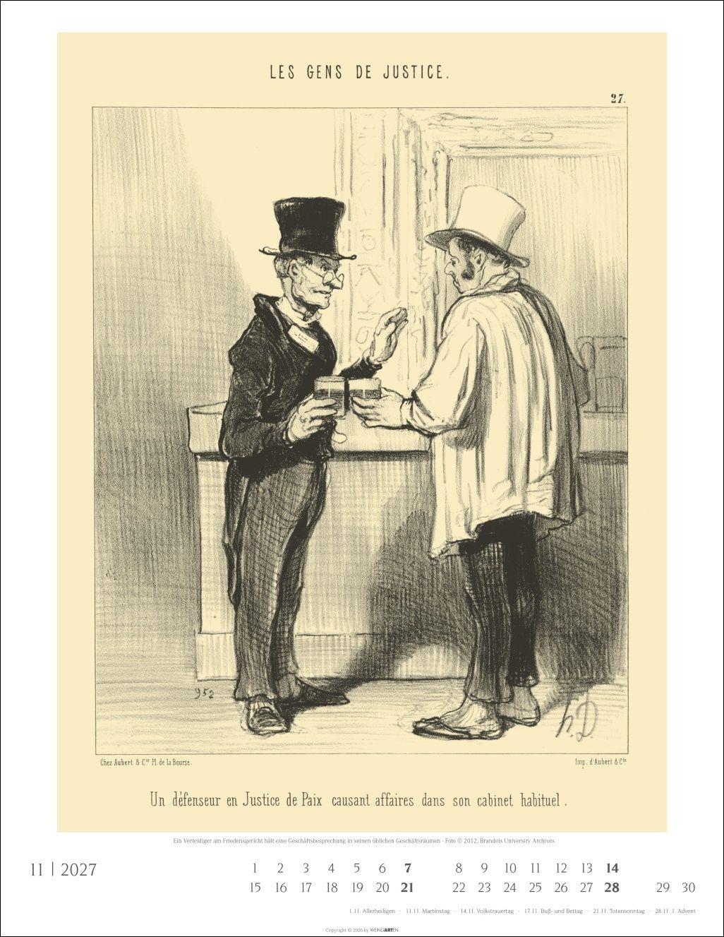 Beispielinhalt (Bild) Honoré Daumier: Die Juristen Kalender 2027