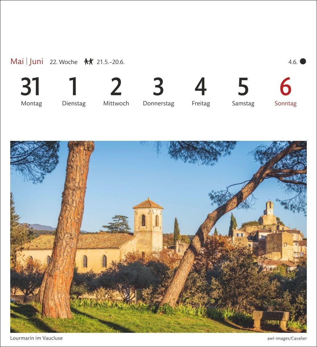 Beispielinhalt (Bild) Provence Sehnsuchtskalender 2027 - Wochenkalender mit 53 Postkarten