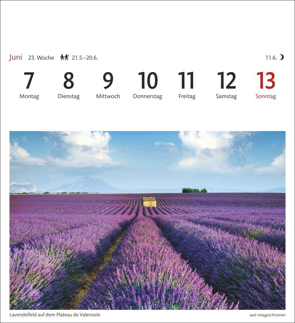 Beispielinhalt (Bild) Provence Sehnsuchtskalender 2027 - Wochenkalender mit 53 Postkarten