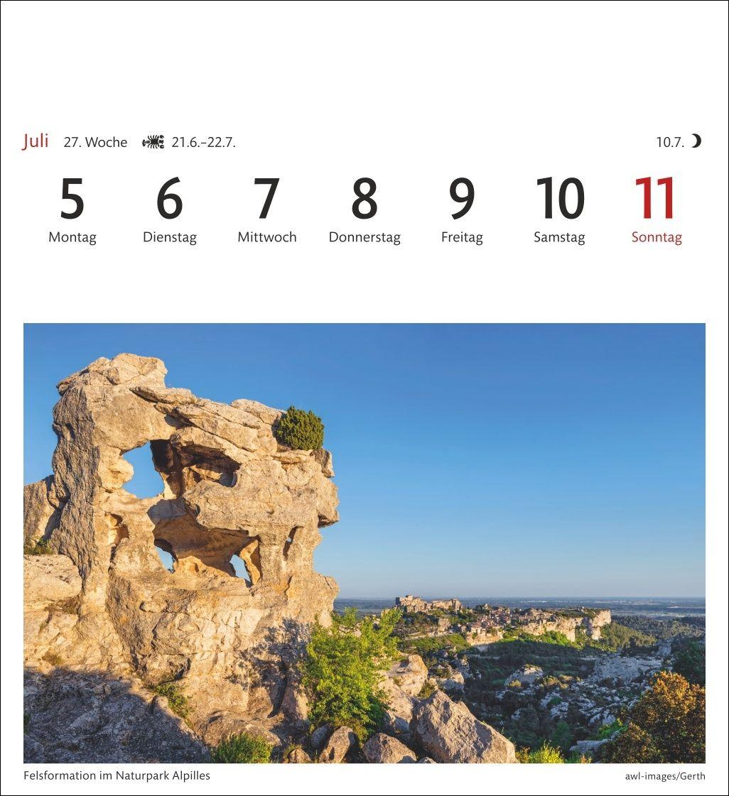 Beispielinhalt (Bild) Provence Sehnsuchtskalender 2027 - Wochenkalender mit 53 Postkarten