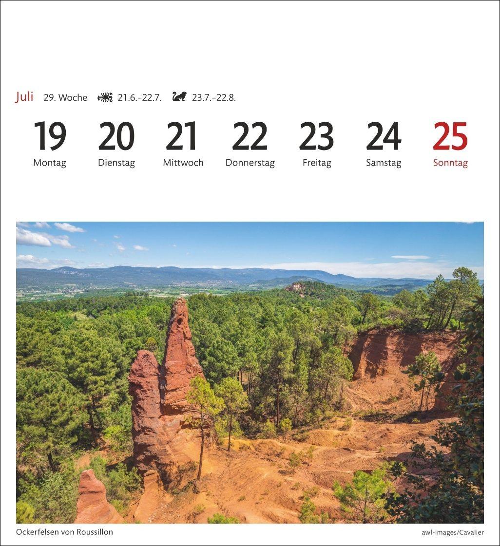 Beispielinhalt (Bild) Provence Sehnsuchtskalender 2027 - Wochenkalender mit 53 Postkarten