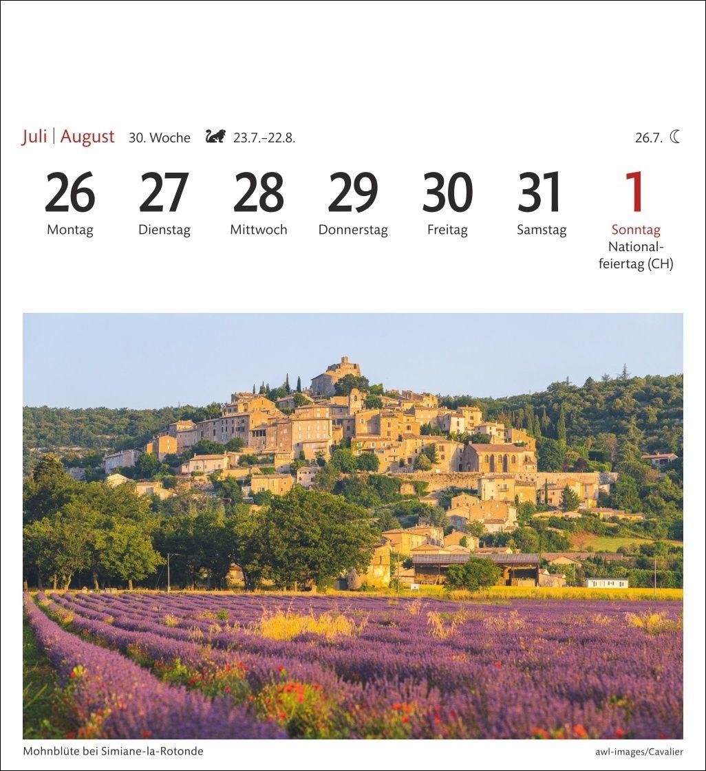 Beispielinhalt (Bild) Provence Sehnsuchtskalender 2027 - Wochenkalender mit 53 Postkarten