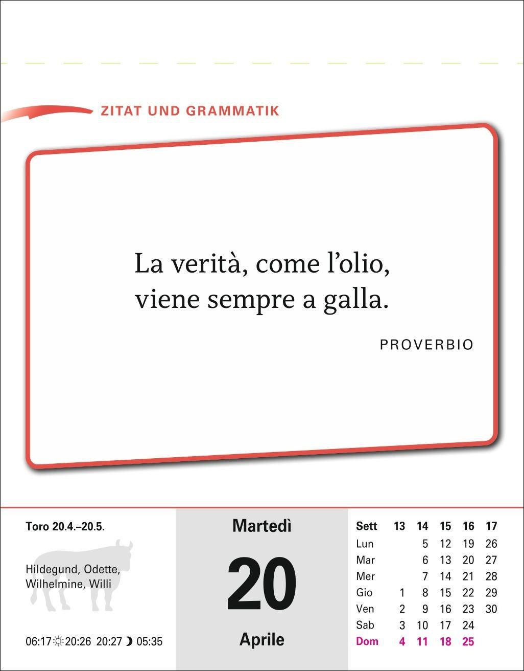 Beispielinhalt (Bild) Italienisch Sprachkalender 2027 - Italienisch lernen leicht gemacht - Tagesabreißkalender