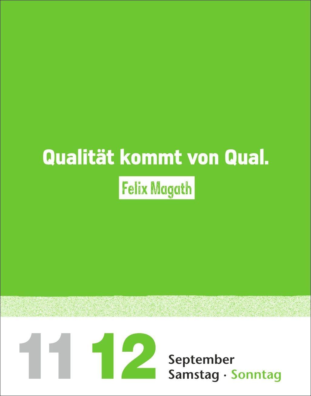 Beispielinhalt (Bild) Lattenknaller Tagesabreißkalender 2027 - Die witzigsten Fußballersprüche
