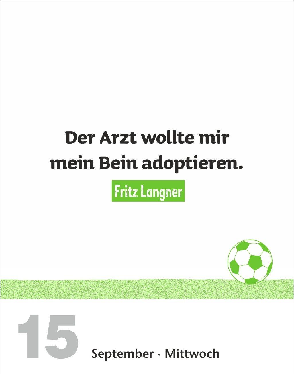 Beispielinhalt (Bild) Lattenknaller Tagesabreißkalender 2027 - Die witzigsten Fußballersprüche