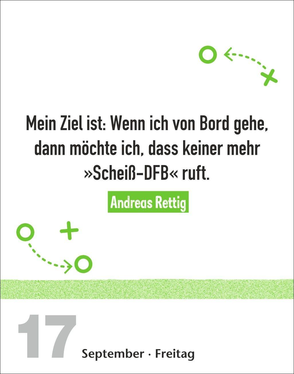 Beispielinhalt (Bild) Lattenknaller Tagesabreißkalender 2027 - Die witzigsten Fußballersprüche