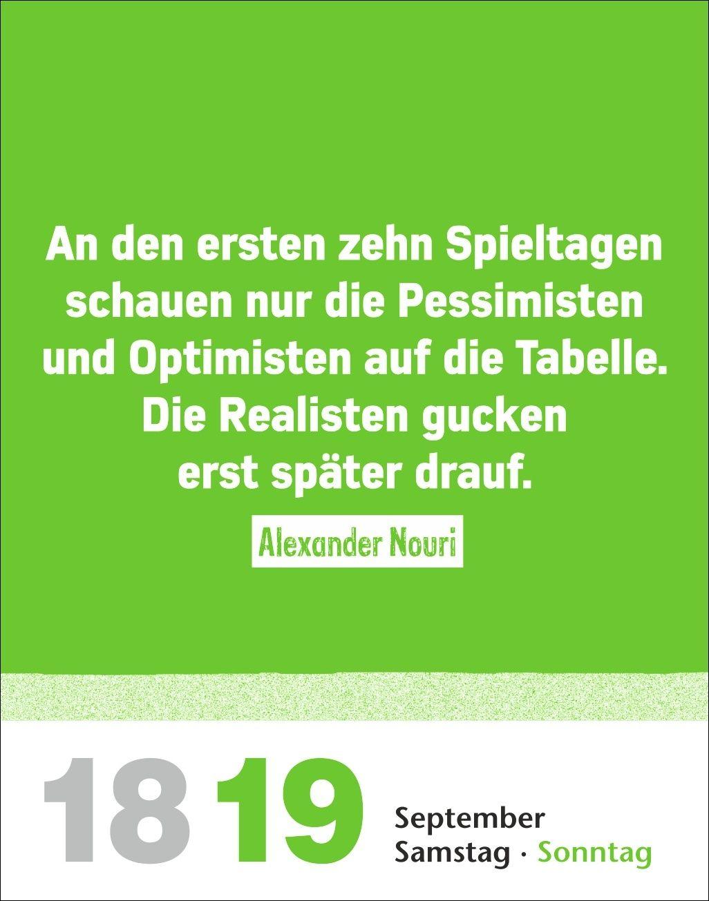 Beispielinhalt (Bild) Lattenknaller Tagesabreißkalender 2027 - Die witzigsten Fußballersprüche