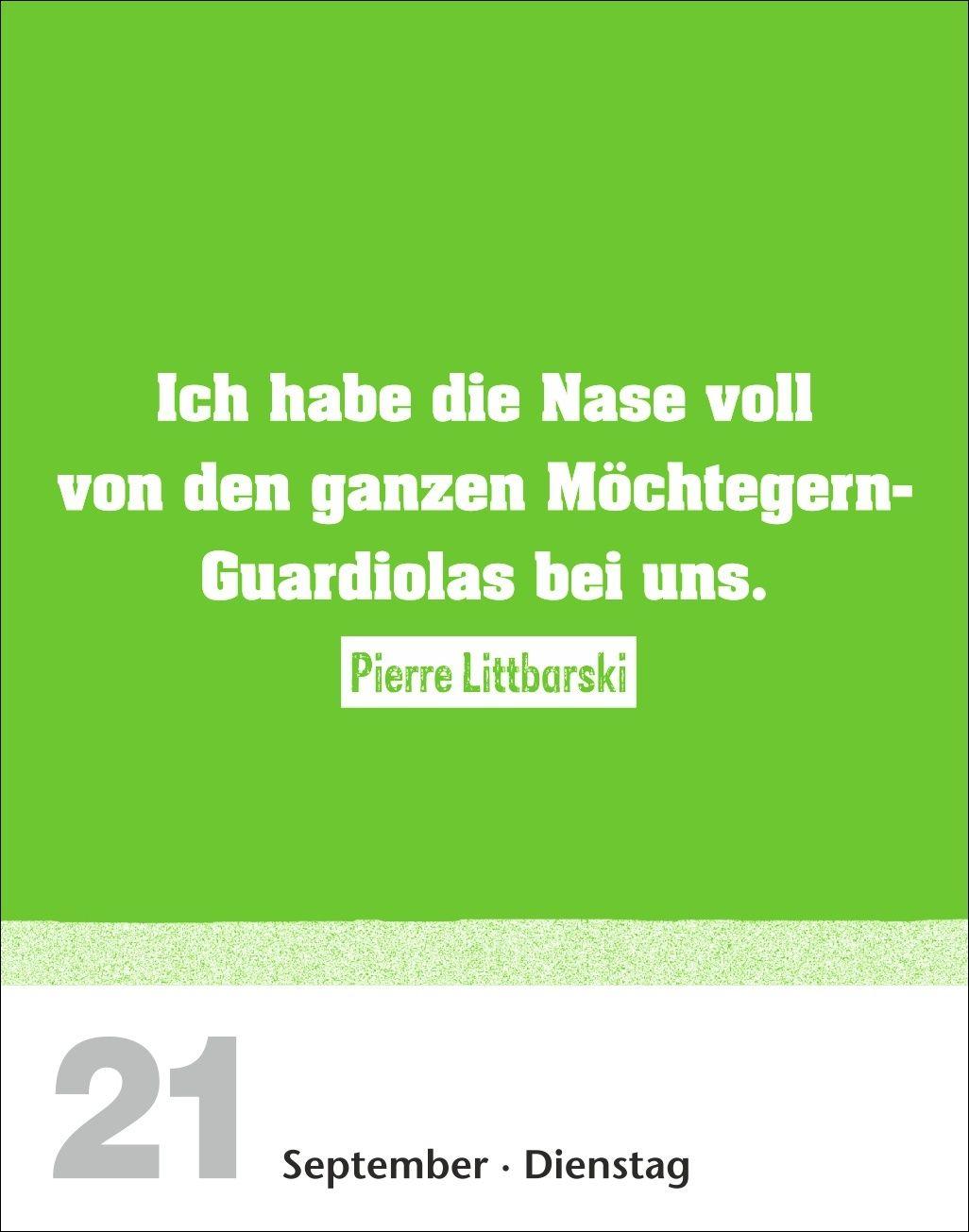 Beispielinhalt (Bild) Lattenknaller Tagesabreißkalender 2027 - Die witzigsten Fußballersprüche