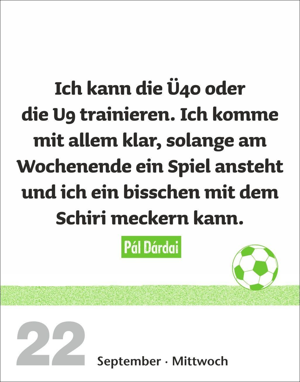 Beispielinhalt (Bild) Lattenknaller Tagesabreißkalender 2027 - Die witzigsten Fußballersprüche
