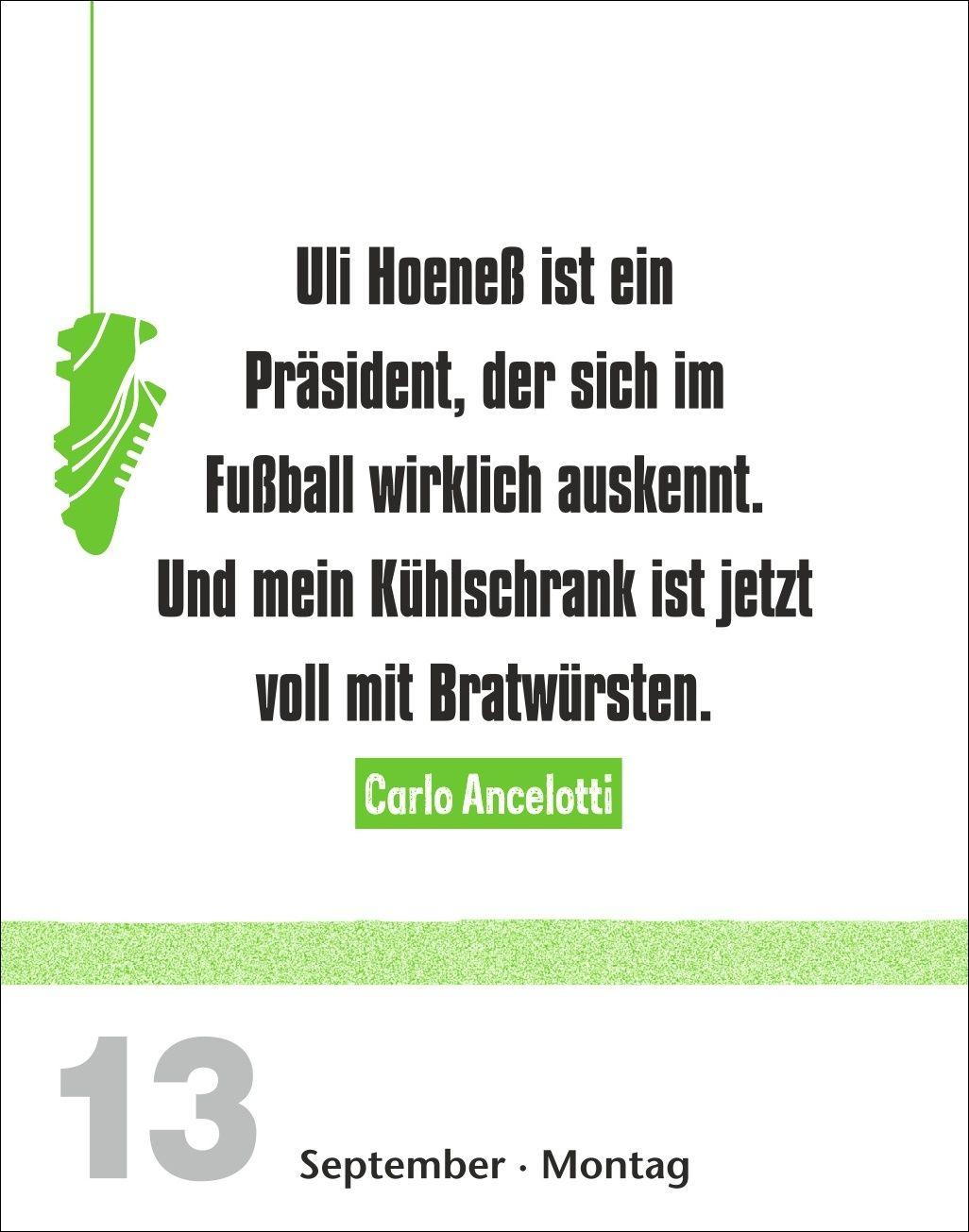 Beispielinhalt (Bild) Lattenknaller Tagesabreißkalender 2027 - Die witzigsten Fußballersprüche