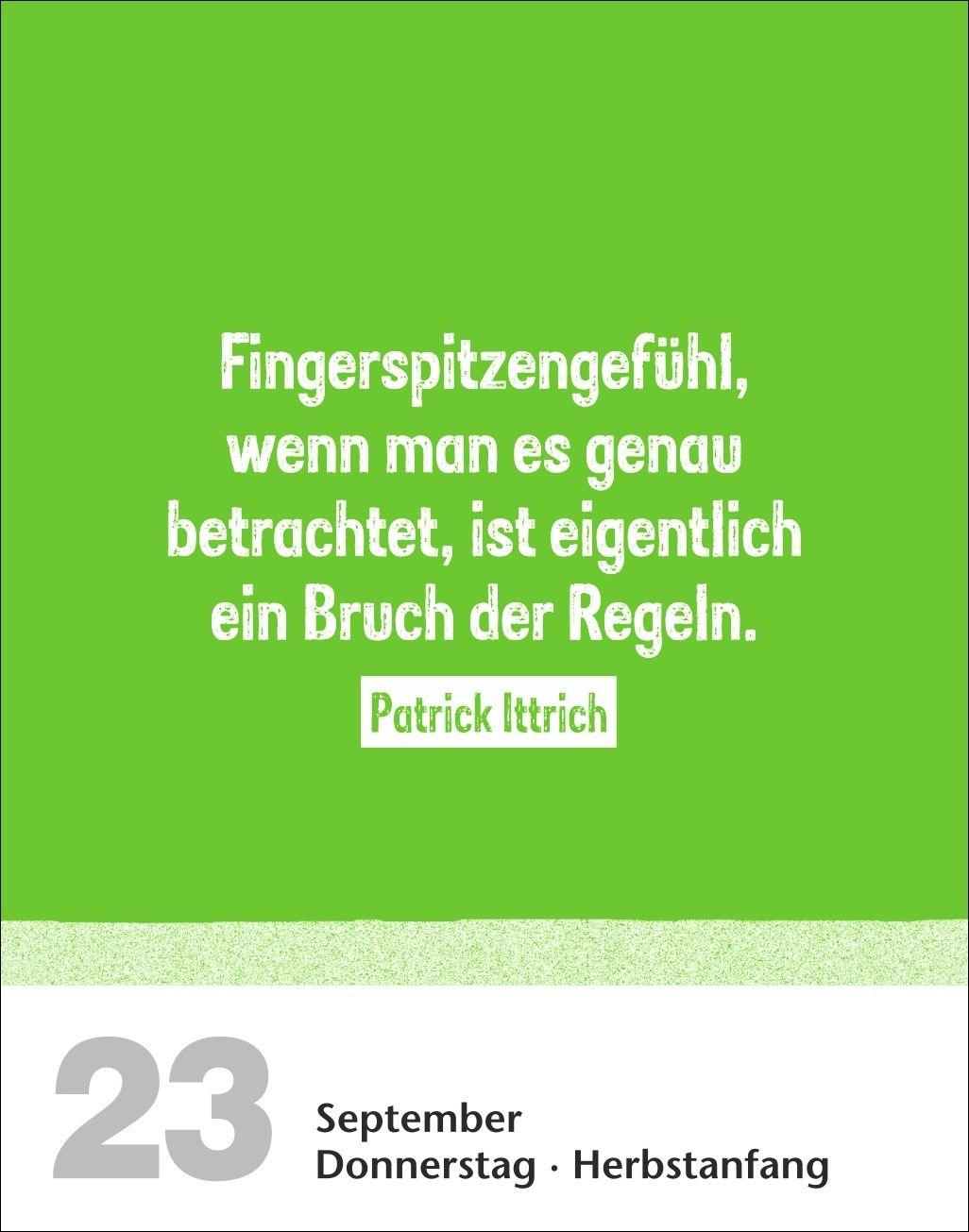 Beispielinhalt (Bild) Lattenknaller Tagesabreißkalender 2027 - Die witzigsten Fußballersprüche