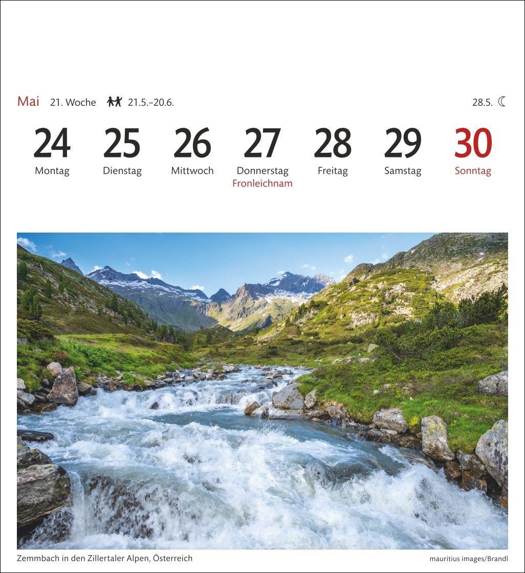 Beispielinhalt (Bild) Alpen Sehnsuchtskalender 2027 - Wochenkalender mit 53 Postkarten