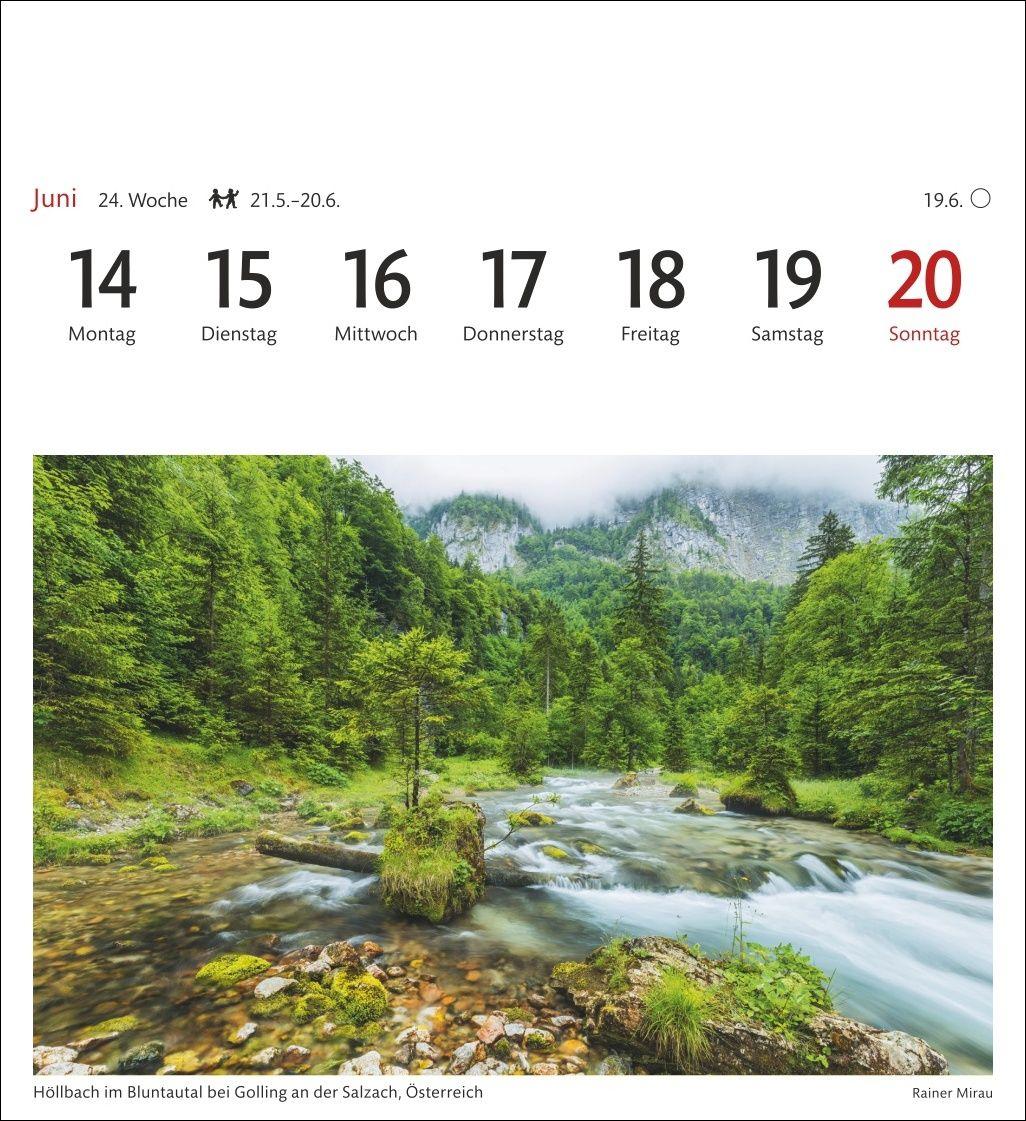 Beispielinhalt (Bild) Alpen Sehnsuchtskalender 2027 - Wochenkalender mit 53 Postkarten