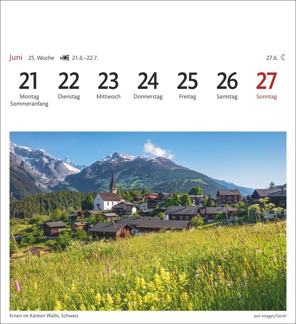 Beispielinhalt (Bild) Alpen Sehnsuchtskalender 2027 - Wochenkalender mit 53 Postkarten