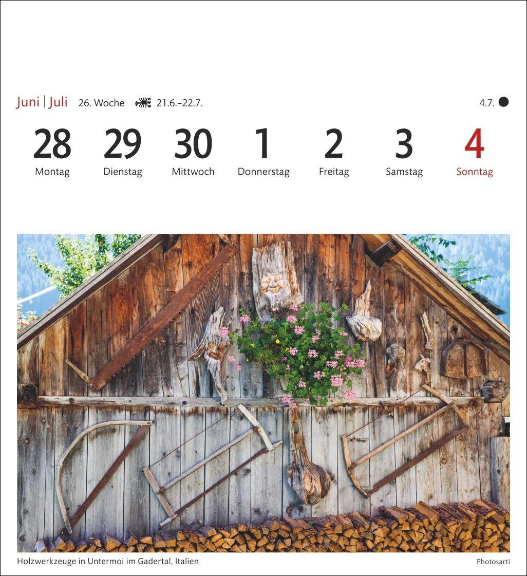 Beispielinhalt (Bild) Alpen Sehnsuchtskalender 2027 - Wochenkalender mit 53 Postkarten