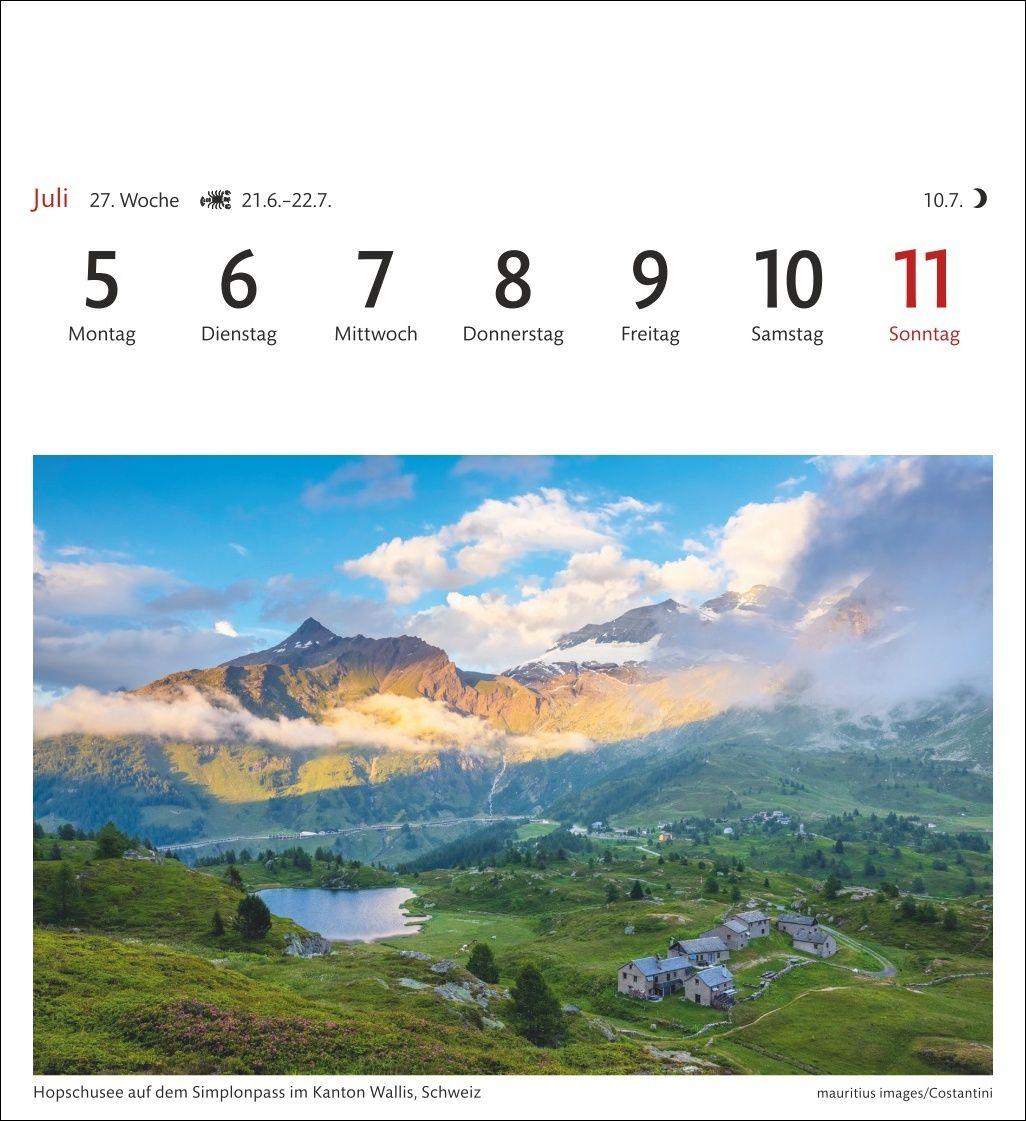 Beispielinhalt (Bild) Alpen Sehnsuchtskalender 2027 - Wochenkalender mit 53 Postkarten