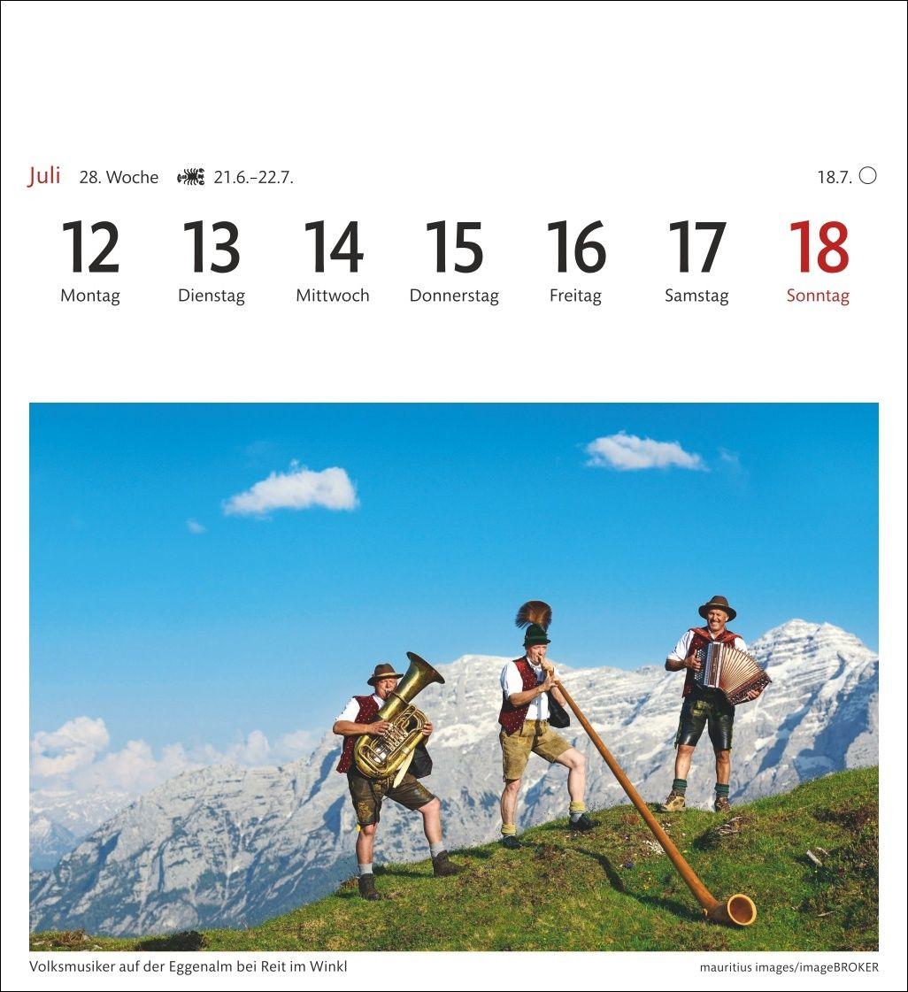 Beispielinhalt (Bild) Alpen Sehnsuchtskalender 2027 - Wochenkalender mit 53 Postkarten