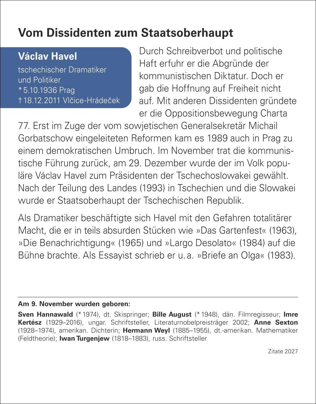 Beispielinhalt (Bild) Zitate Tagesabreißkalender 2027