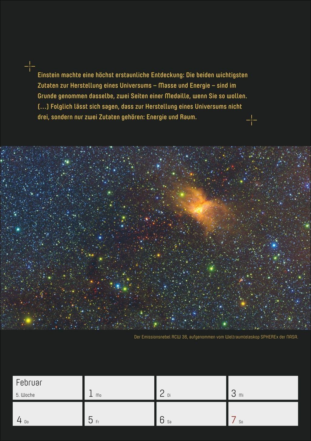 Beispielinhalt (Bild) Stephen Hawking - Universum Wochenplaner 2027 - 53 faszinierende Bilder und Zitate