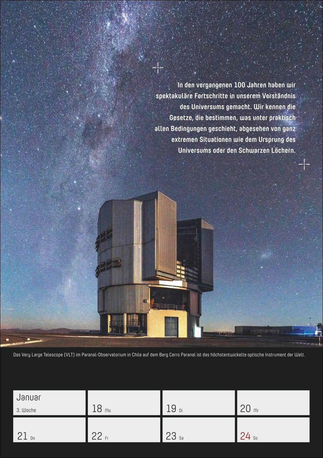 Beispielinhalt (Bild) Stephen Hawking - Universum Wochenplaner 2027 - 53 faszinierende Bilder und Zitate