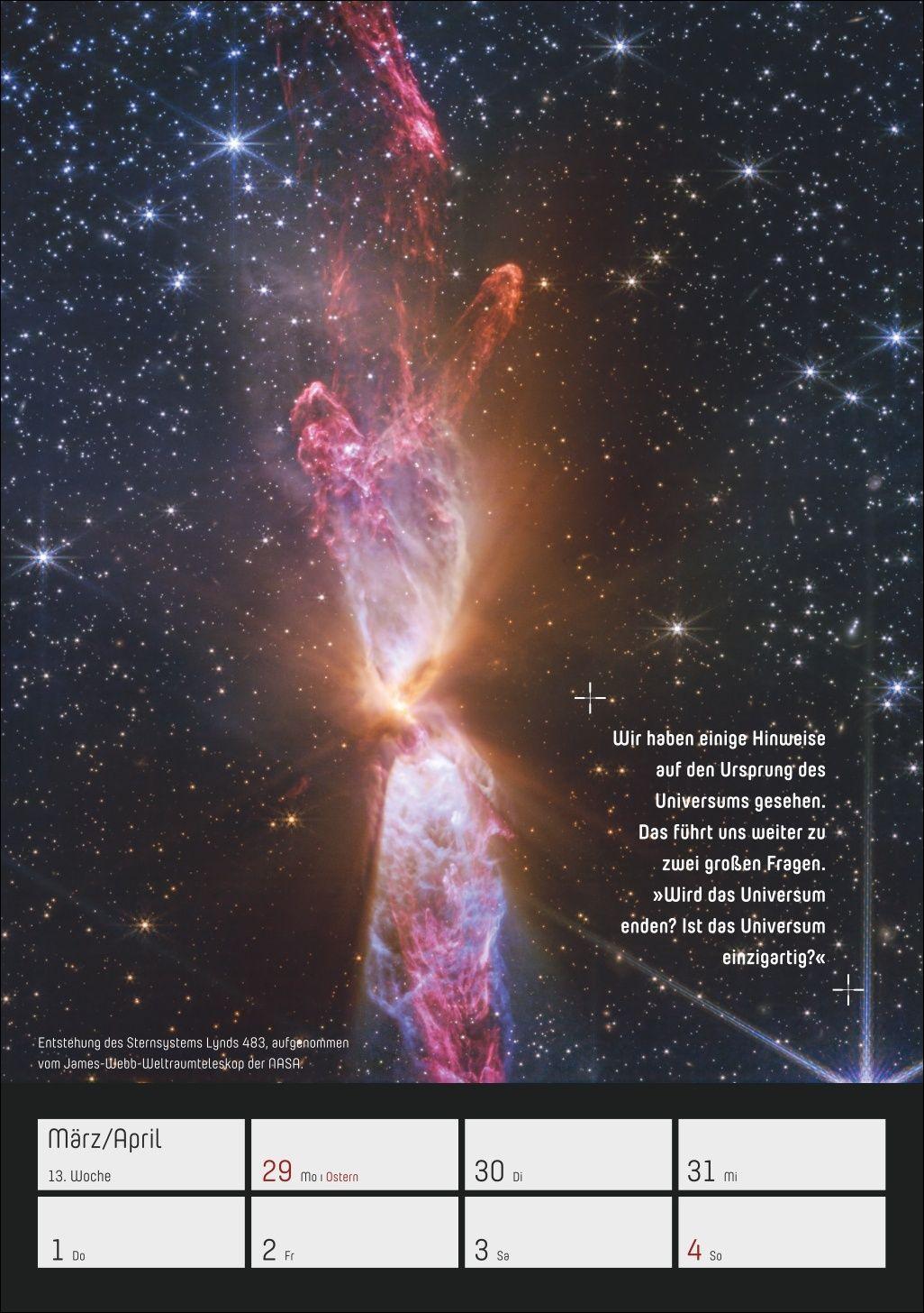 Beispielinhalt (Bild) Stephen Hawking - Universum Wochenplaner 2027 - 53 faszinierende Bilder und Zitate