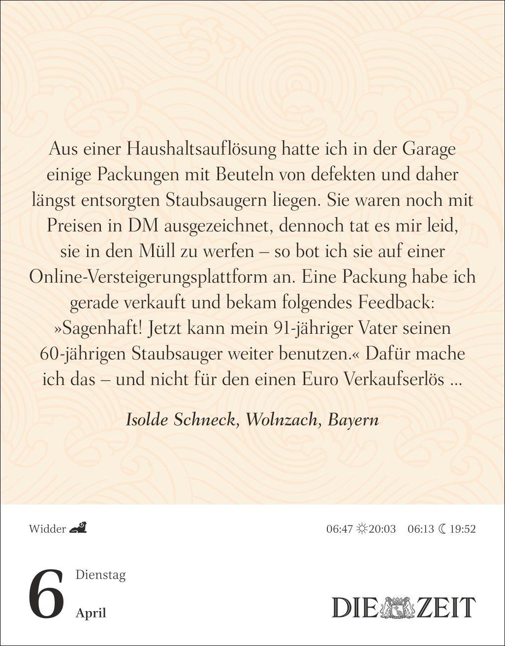 Beispielinhalt (Bild) Was mein Leben reicher macht Tagesabreißkalender 2027 - Glücksmomente für jeden Tag