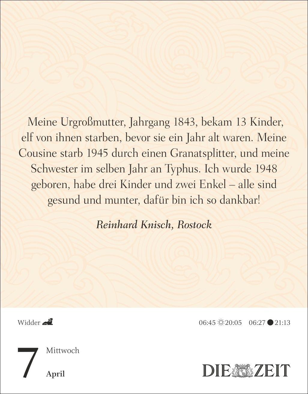 Beispielinhalt (Bild) Was mein Leben reicher macht Tagesabreißkalender 2027 - Glücksmomente für jeden Tag